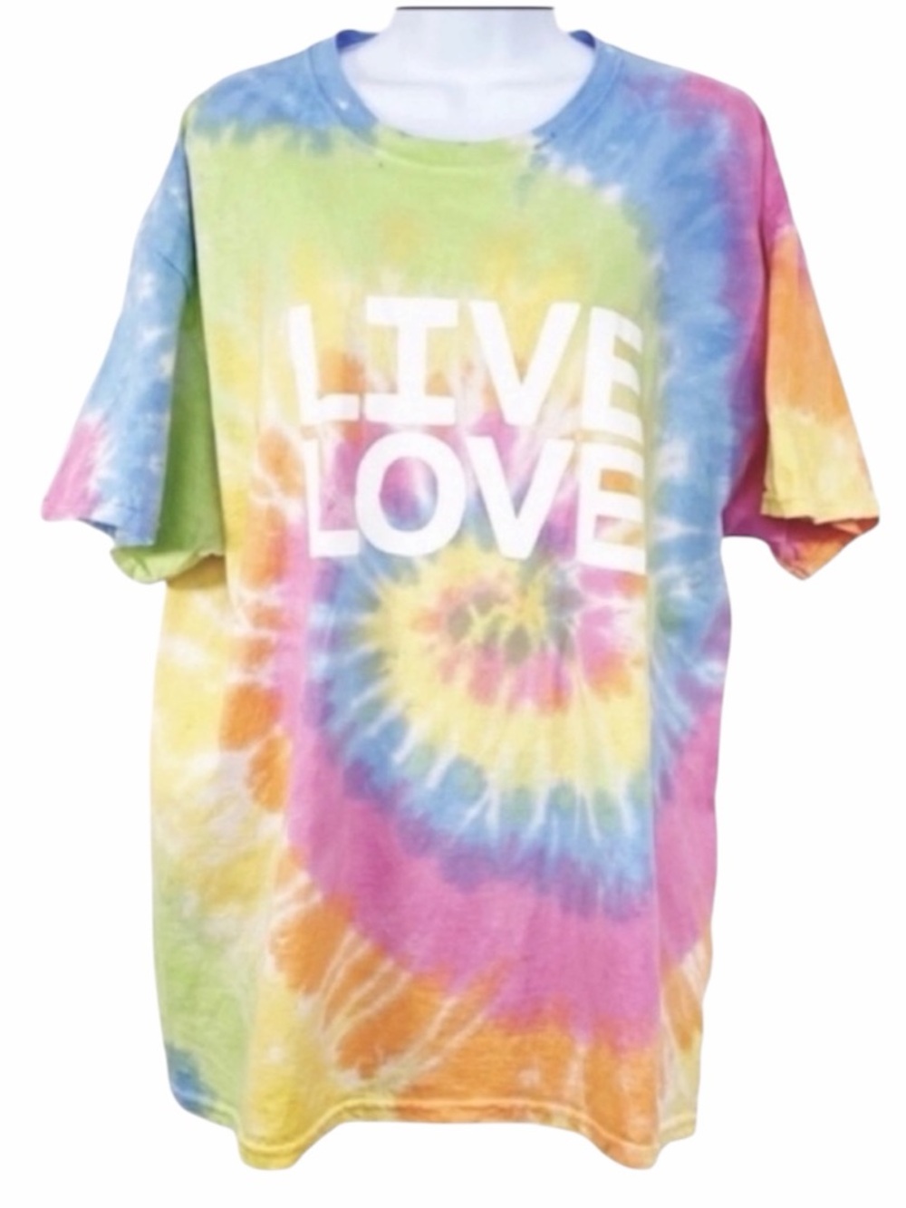 Tie dye LIVE LOVE short sleeve T-shirt M